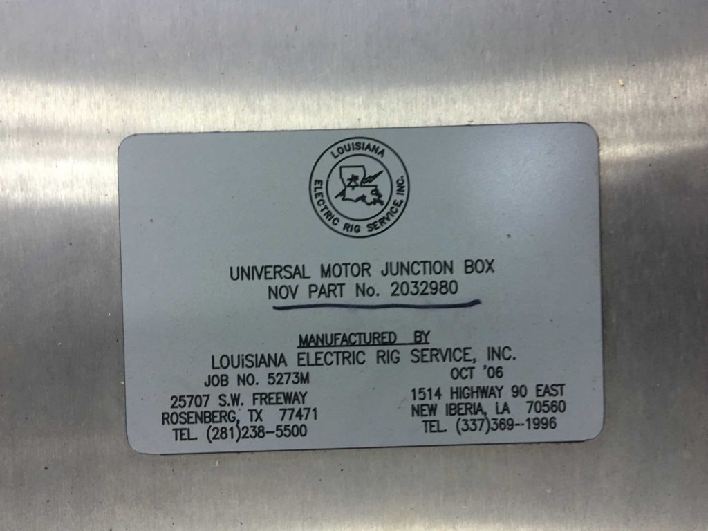 UNIVERSAL MOTOR JUNCTION BOX | MAPS OFFSHORE SERVICES PTE LTD